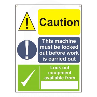 LTK4YR Triple Message Warning Sign 600 x 450mm LTK4YR Triple Message Warning Sign 600 x 450mm